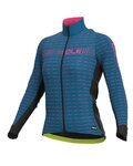 ALÉ Langarm Fahrradtrikot für den Winter - GREEN ROAD LADY WNT - Blau/Rosa