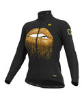 ALÉ Langarm Fahrradtrikot für den Winter - LIPS LADY WINTER - Gold/Schwarz
