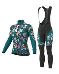 ALÉ Radtrikot und Hose für den Winter - FIORI LADY WINTER - Schwarz/Grün