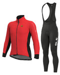 ALÉ Fahrradjacke und Hose für den Winter - FONDO WINTER - Schwarz/Rot