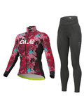 ALÉ Radtrikot und Hose für den Winter - AMAZZONIA LADY WNT - bordeaux/Rosa/Schwarz
