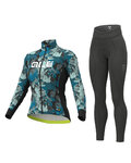 ALÉ Radtrikot und Hose für den Winter - AMAZZONIA LADY WNT - Schwarz/Grün