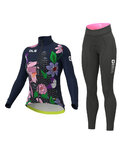 ALÉ Radtrikot und Hose für den Winter - PR-R CITY LADY WNT - Lila/Schwarz/Blau