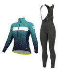 ALÉ Radtrikot und Hose für den Winter - PR-R STARS LADY WNT - Schwarz/Hellblau