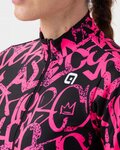 ALÉ Langarm Fahrradtrikot für den Winter - SOLID RIDE LADY WNT - Schwarz/Rosa