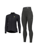 ALÉ Radtrikot und Hose für den Winter - WARM RACE+ESSENTIAL - Schwarz