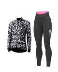 ALÉ Radtrikot und Hose für den Winter - RIDE + ESSENTIAL W - Schwarz/Weiß