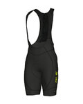 ALÉ Kurze Fahrradhose mit Trägern - AGONISTA 2 - Schwarz/Gelb