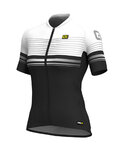 ALÉ Kurzarm Fahrradtrikot - SLIDE LADY - Schwarz/Weiß