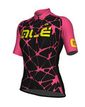 ALÉ Kurzarm Fahrradtrikot - CRACLE LADY  - Schwarz/Rosa