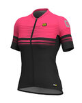 ALÉ Kurzarm Fahrradtrikot - SLIDE LADY  - Schwarz/Rosa