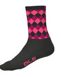 ALÉ Klassische Fahrradsocken - RUMBLES  - Schwarz/Rosa