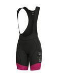 ALÉ Kurze Fahrradhose mit Trägern - MASTER LADY - Schwarz/Rosa