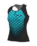 ALÉ Ärmelloses Fahrradtrikot - HEXA LADY  - Schwarz/Blau