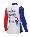 ALÉ Langarm Fahrradtrikot für den Winter - GROUPAMA FDJ 2022 - Blau/Rot/Weiß
