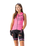 ALÉ Kurze Fahrradhose mit Trägern - STRADA LADY - Rosa/Schwarz