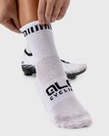 ALÉ Klassische Fahrradsocken - LOGO Q-SKIN  - Weiß