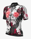 ALÉ Kurzarm Fahrradtrikot - SKULL - Weiß/Rot/Schwarz
