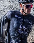 ALÉ Kurzarm Fahrradtrikot - SKULL - Weiß/Schwarz