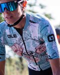 ALÉ Kurzarm Fahrradtrikot - SKULL LADY - Hellblau