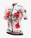 ALÉ Kurzarm Radtrikot und Shorts - SKULL LADY - Rosa/Schwarz