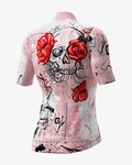 ALÉ Kurzarm Radtrikot und Shorts - SKULL LADY - Rosa/Schwarz