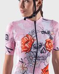 ALÉ Kurzarm Fahrradtrikot - SKULL LADY - Rosa