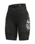 ALÉ Kurzarm Radtrikot und Shorts - SKULL LADY - Schwarz/Hellblau