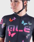 ALÉ Kurzarm Fahrradtrikot - BUTTERFLY LADY - Schwarz