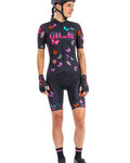 ALÉ Kurzarm Radtrikot und Shorts - BUTTERFLY LADY - Schwarz/mehrfarbig