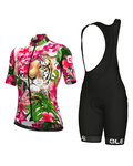 ALÉ Kurzarm Radtrikot und Shorts - TIGER LADY - Rosa/Grün