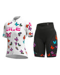 ALÉ Kurzarm Radtrikot und Shorts - BUTTERFLY LADY - mehrfarbig/Weiß
