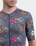 ALÉ Kurzarm Fahrradtrikot - PR-R TATTOO - Rot/Grau/Gelb/Orange/Rosa/Blau/Schwarz