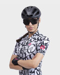 ALÉ Kurzarm Fahrradtrikot - SOLID RIDE LADY - Schwarz/Weiß