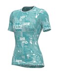 ALÉ Kurzarm Fahrrad-Shirt - BREAK LADY - Hellblau