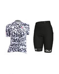 ALÉ Kurzarm Radtrikot und Shorts - SOLID RIDE LADY - Schwarz/Weiß