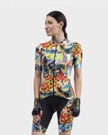 ALÉ Kurzarm Radtrikot und Shorts - PR-R KENYA LADY - Beige/Gelb/Blau/Weiß/Rot/Schwarz
