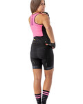 ALÉ Kurze Fahrradhose mit Trägern - TRAGUARDO LADY - Rosa/Schwarz