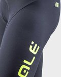 ALÉ 3/4 lange Fahrradhose mit Träger  - WINTER - Schwarz/Gelb