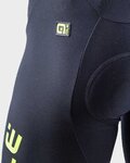 ALÉ 3/4 lange Fahrradhose mit Träger  - WINTER - Schwarz/Gelb