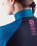 ALÉ Langarm Fahrradtrikot für den Winter - GREEN ROAD LADY WNT - Blau/Rosa