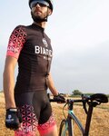 BIANCHI MILANO Kurzarm Fahrradtrikot - PEDASO - Rosa/Schwarz