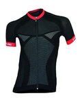 Kurzarm Fahrradtrikot - SEAMLESS  - Rot/Schwarz