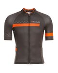 Kurzarm Fahrradtrikot - POLKA  - Orange/Grau
