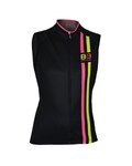 Ärmelloses Fahrradtrikot - ITEM TWO LADY - Rosa/Schwarz/Gelb