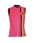 Ärmelloses Fahrradtrikot - ITEM TWO LADY - Schwarz/Gelb/Rosa