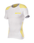 BIOTEX Kurzarm Fahrrad-Shirt - BIOFLEX RAGLAN - Weiß/Gelb