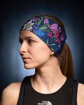 BUFF Fahrradstirnband - COOLNET UV FLOWERS - Lila/Blau/Rosa