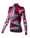 CASTELLI Langarm Fahrradtrikot für den Winter - TRIANGOLO MID LADY W - Rosa/Grau