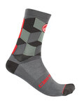 CASTELLI Klassische Fahrradsocken - UNLIMITED 15 - Grau/Rot
